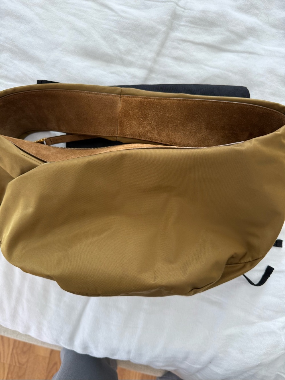 KHAITE Olivia Bag in Olive Green Shoulder Bag with Suede Trim - Picture 6 of 6